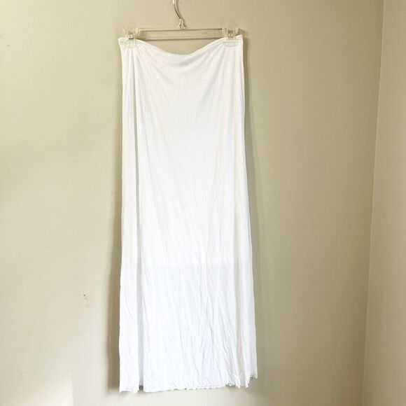 Beautiful People Womens White Maxi Skirt Large Viscose Casual Pull On Stretchy - Picture 2 of 9
